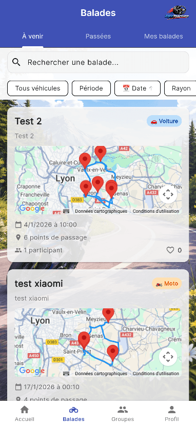 Capture d'écran - Balades RideTogether